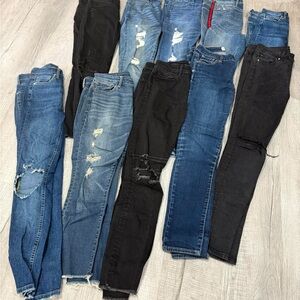 Abercrombie & Fitch Women's Skinny Jeans - Black and Blue